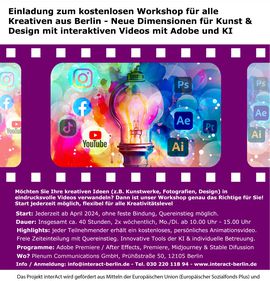 Free Spots in the Free Video Workshop – For Artists & Creatives from Berlin