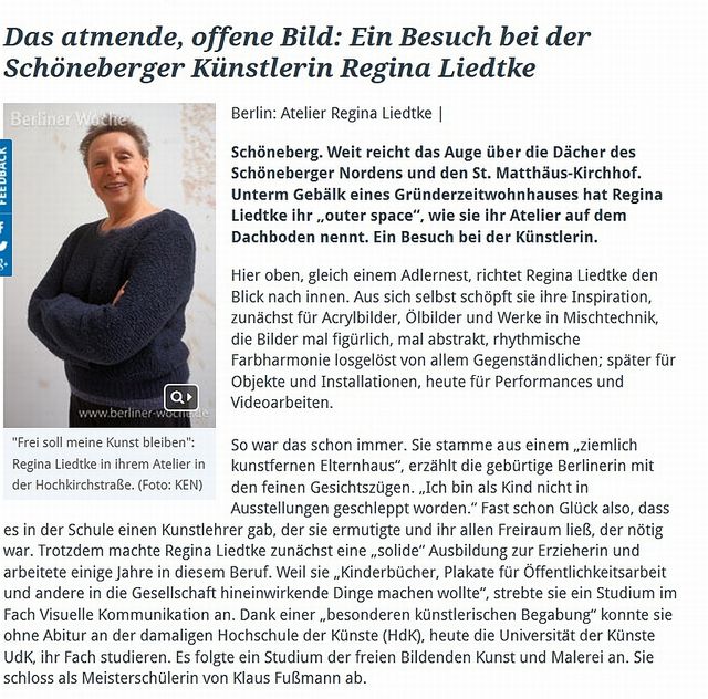 Atelierbesuch bei Regina Liedtke